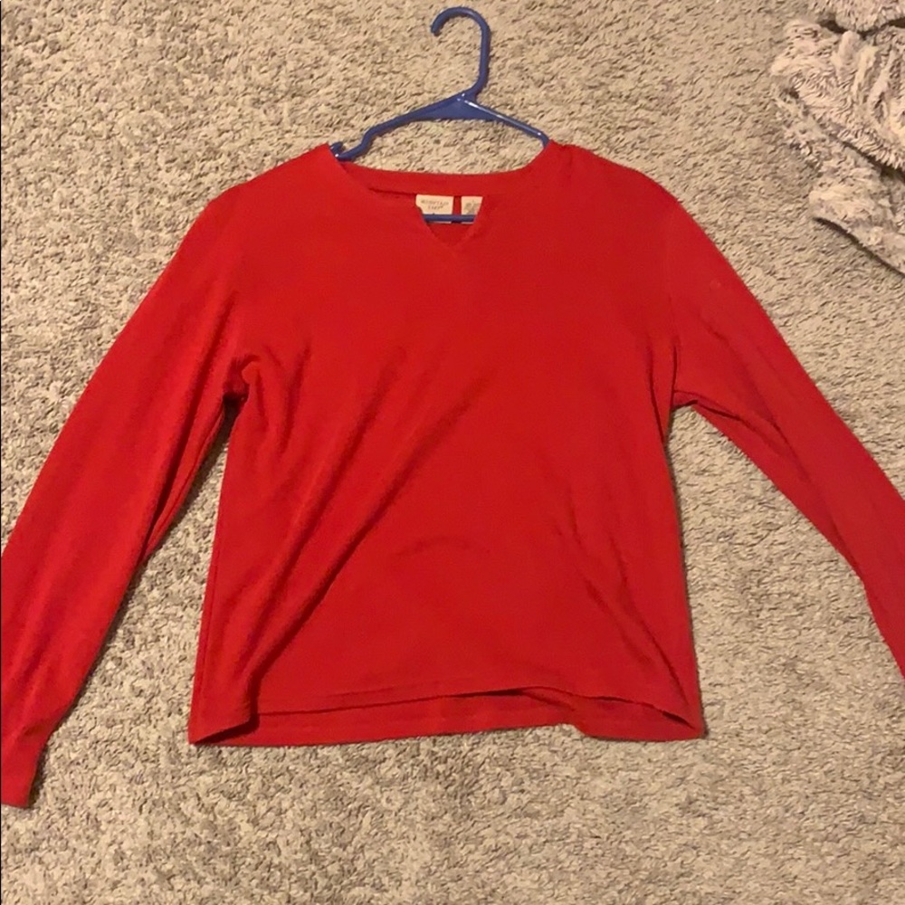 Mountain Lake red long sleeve tee